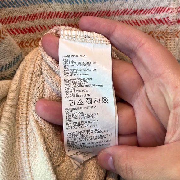 Prana women’s hemp striped sweatshirt set size M/S - Picture 9 of 13